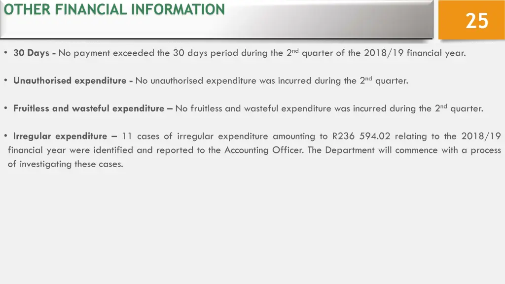 other financial information