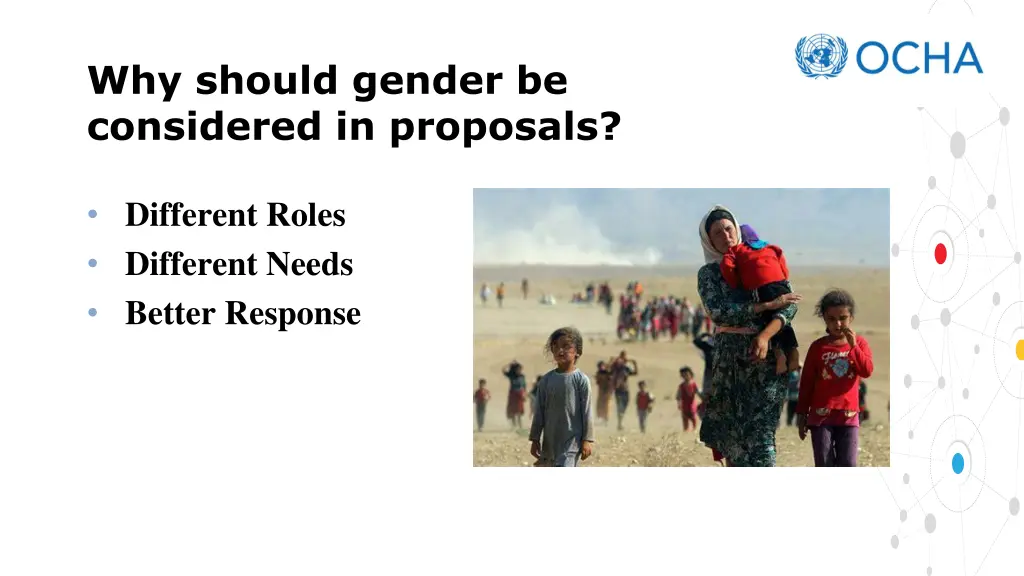 why should gender be considered in proposals