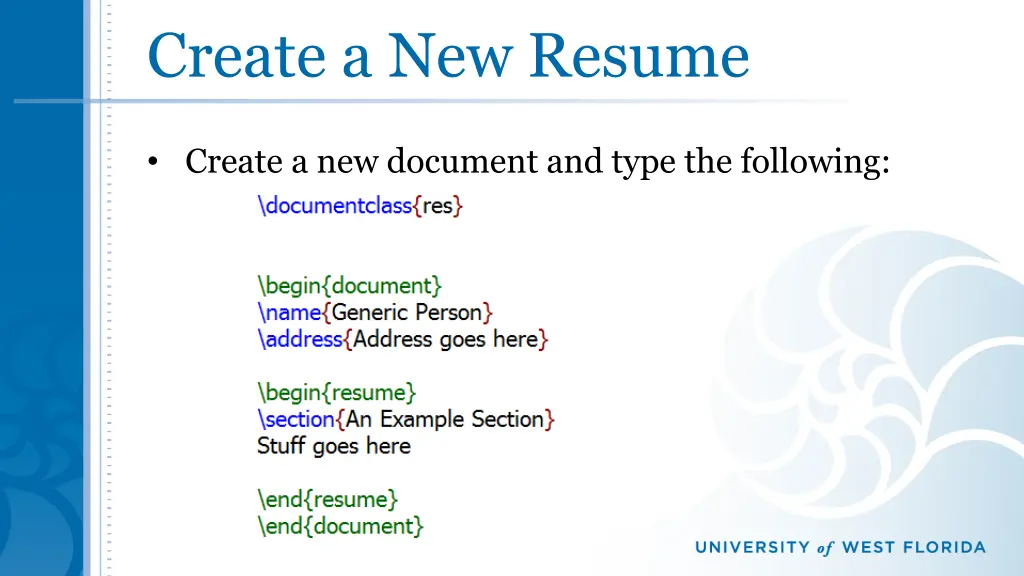 create a new resume