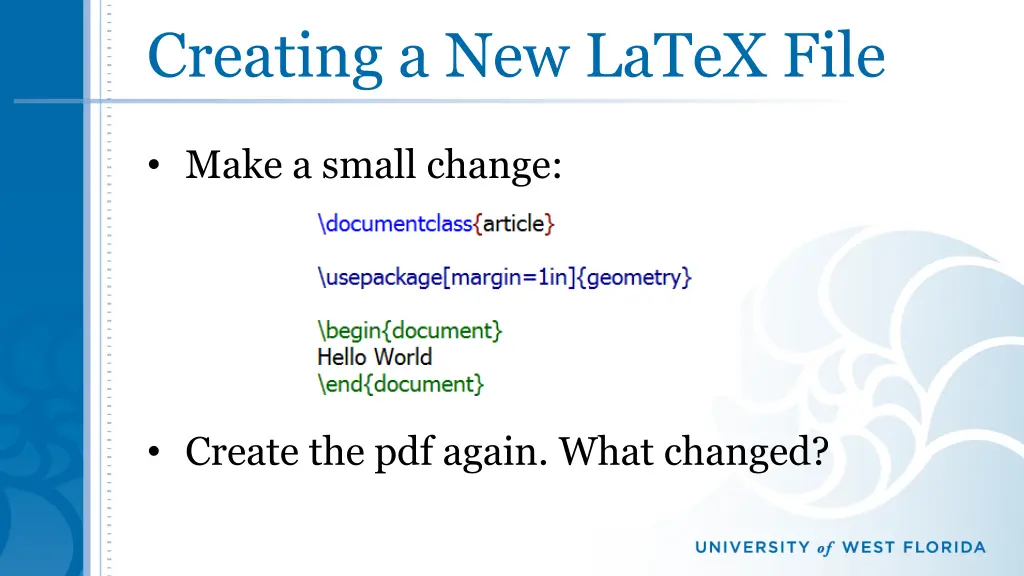 creating a new latex file 1