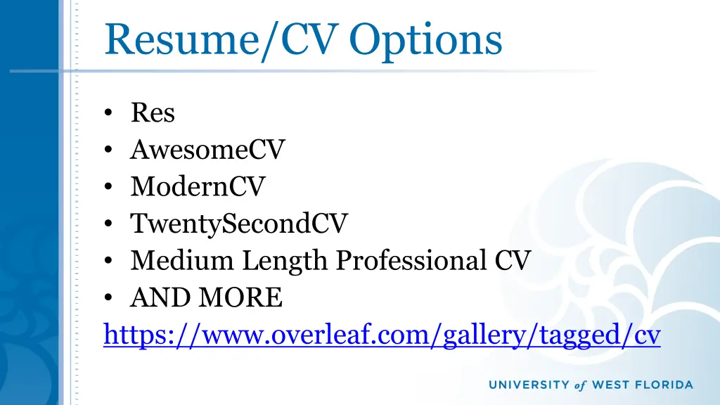 resume cv options