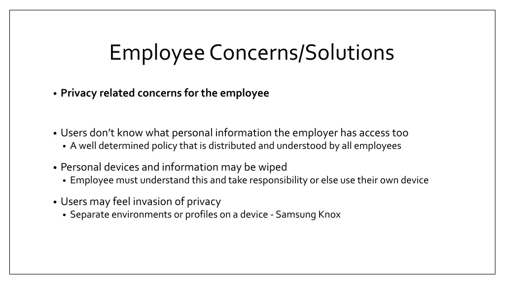 employee concerns solutions