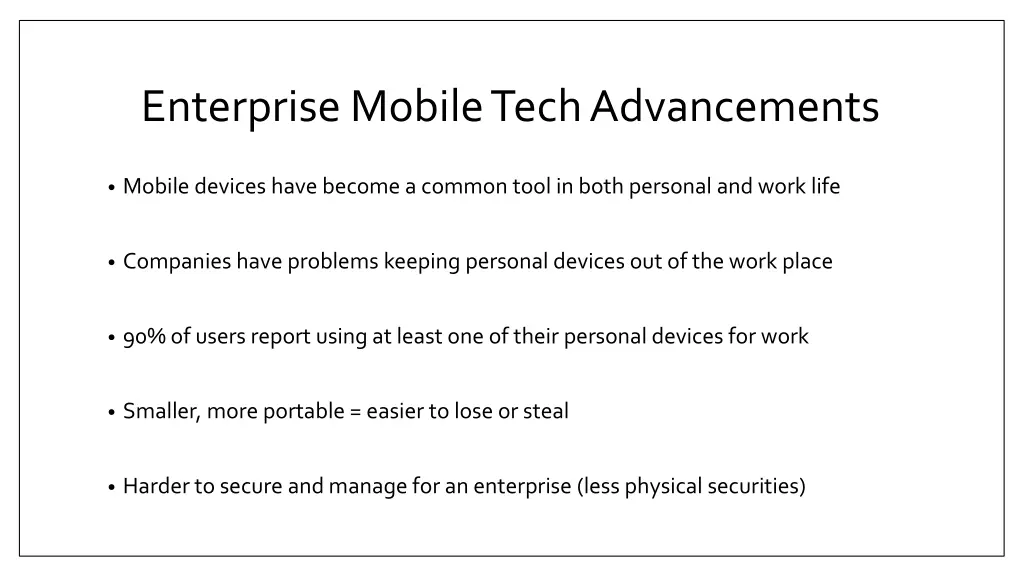 enterprise mobile tech advancements