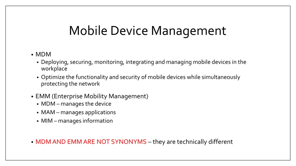 mobile device management