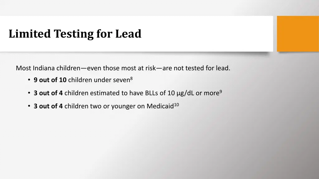 limited testing for lead 1