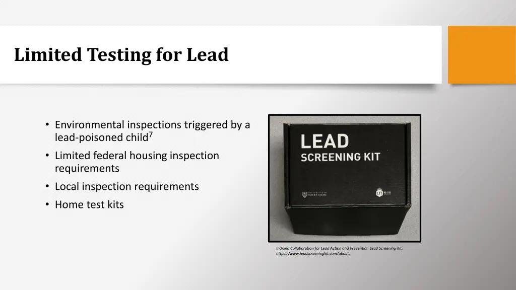 limited testing for lead