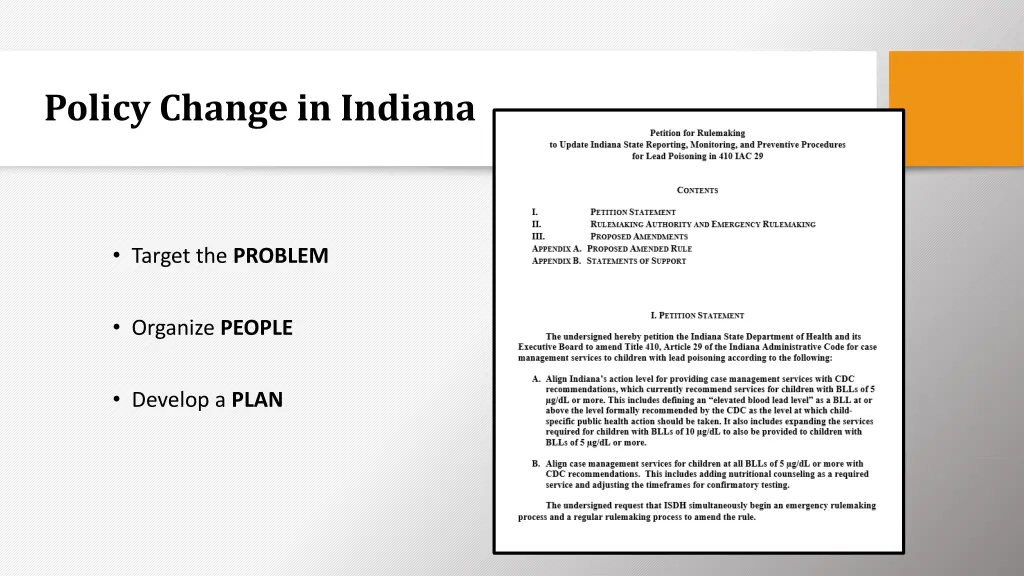 policy change in indiana 1