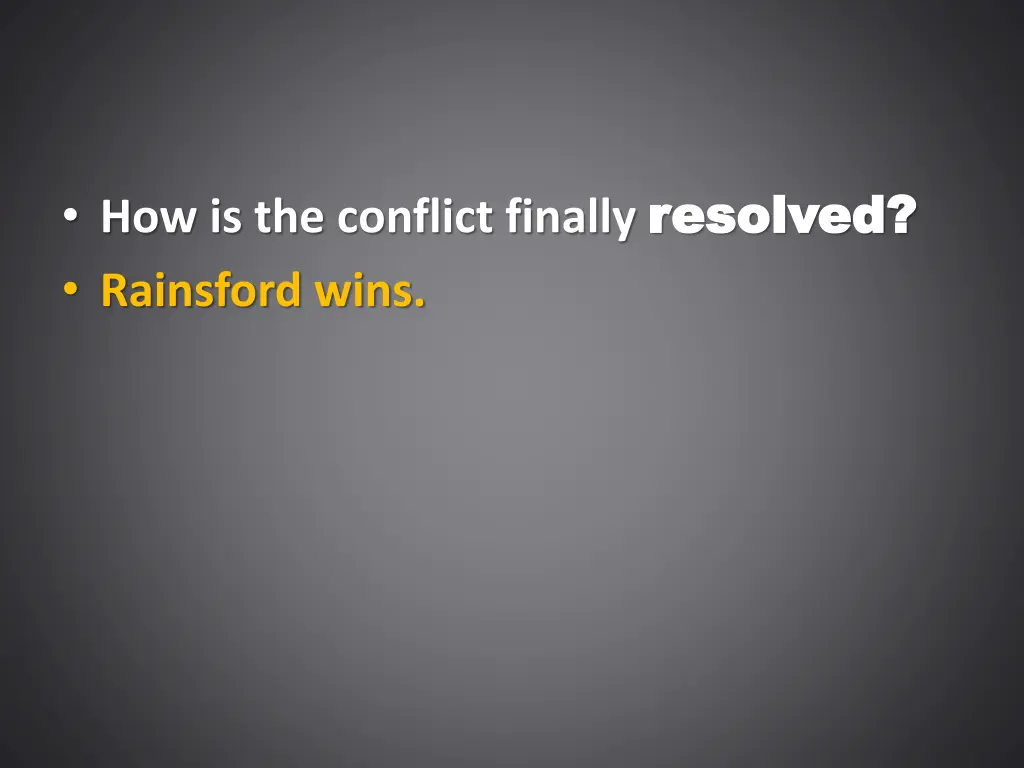 how is the conflict finally resolved rainsford