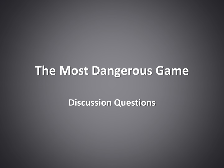 the most dangerous game