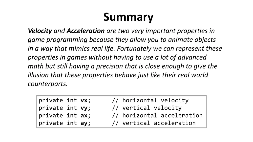 summary