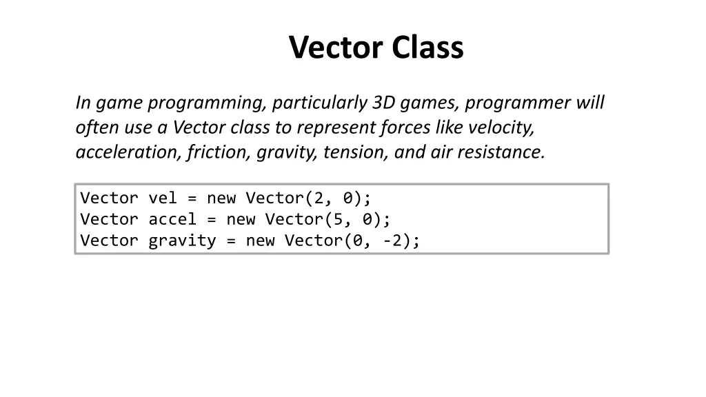 vector class 1