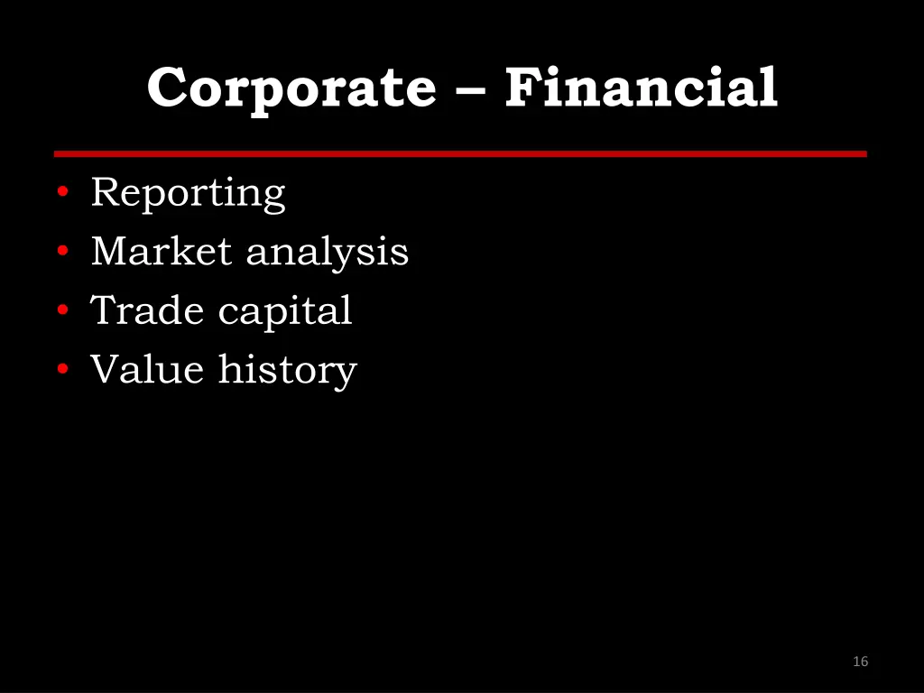 corporate financial