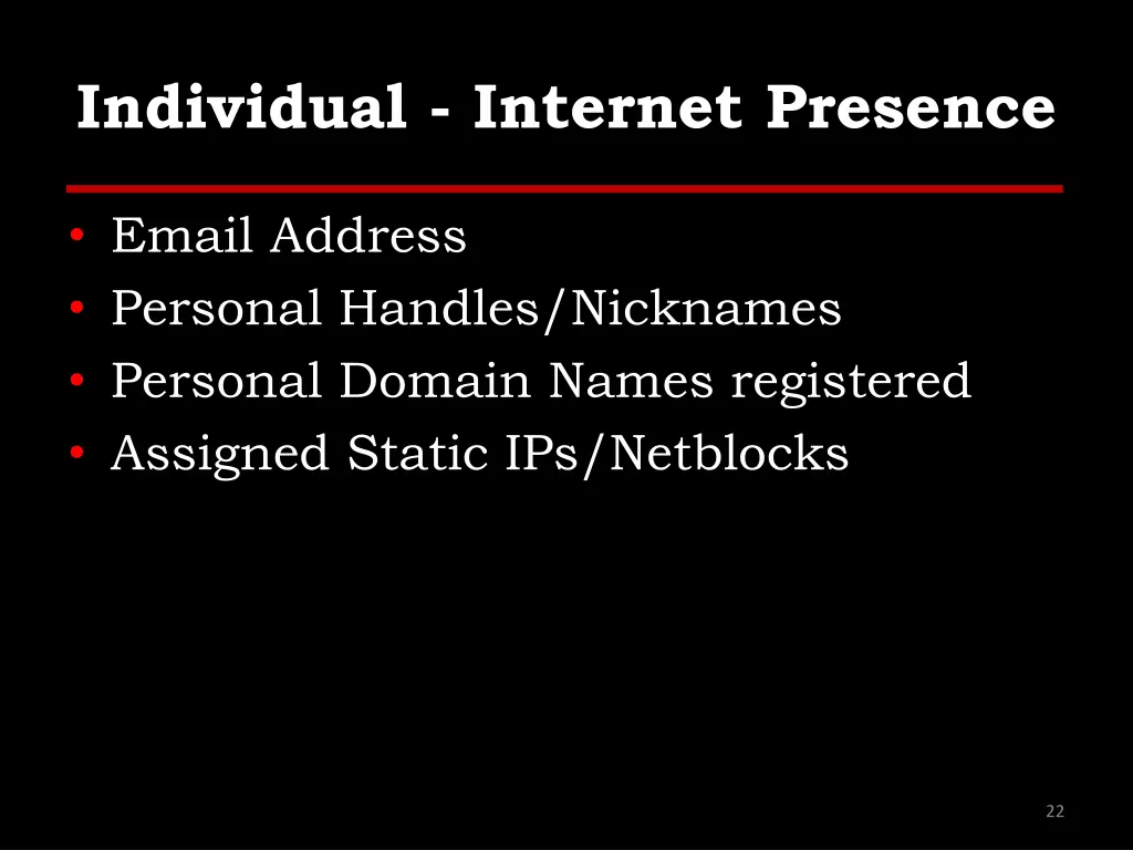 individual internet presence