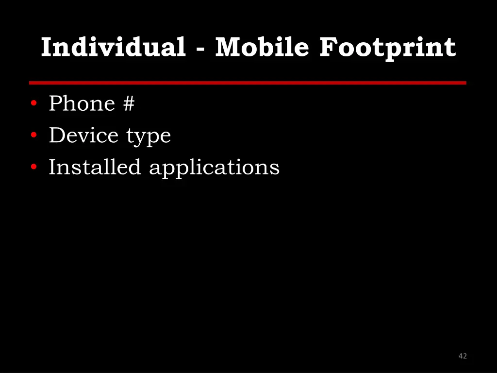 individual mobile footprint