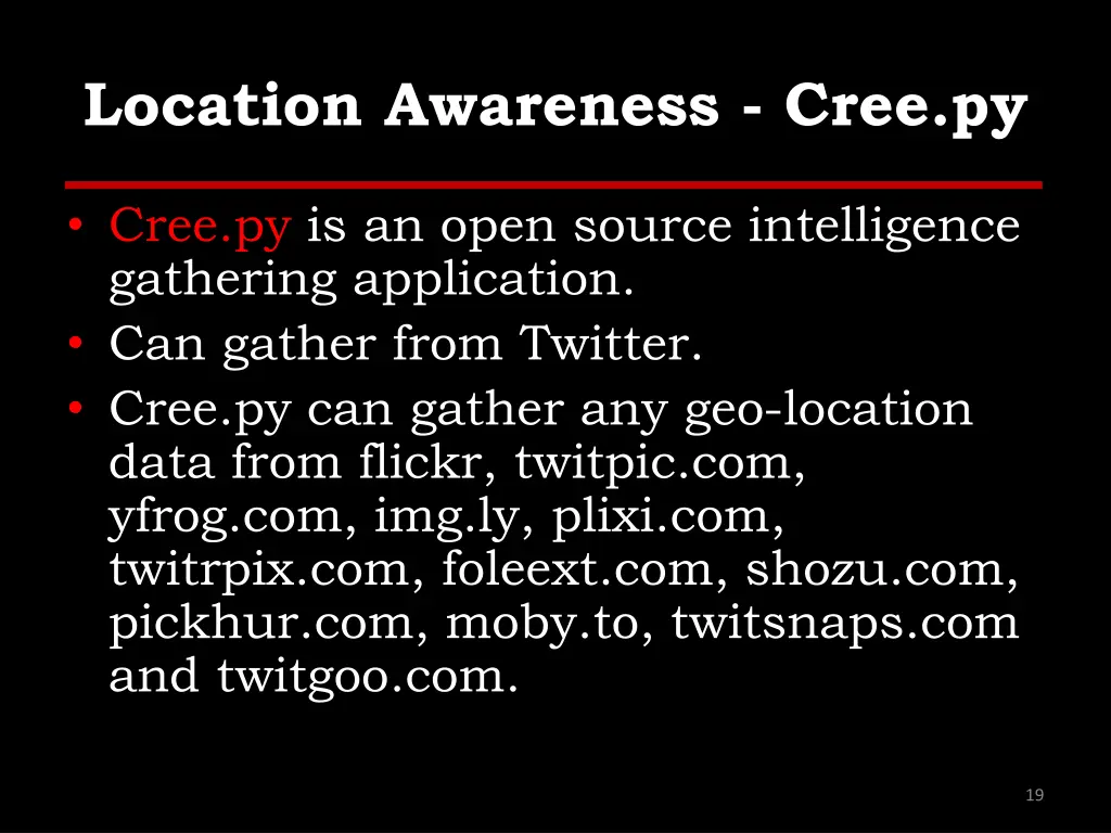 location awareness cree py