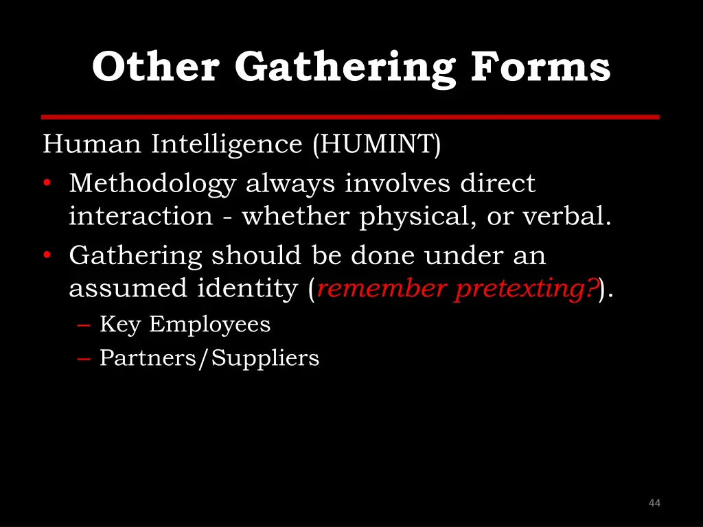 other gathering forms