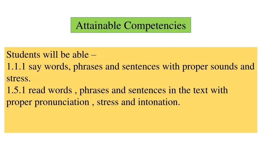 attainable competencies