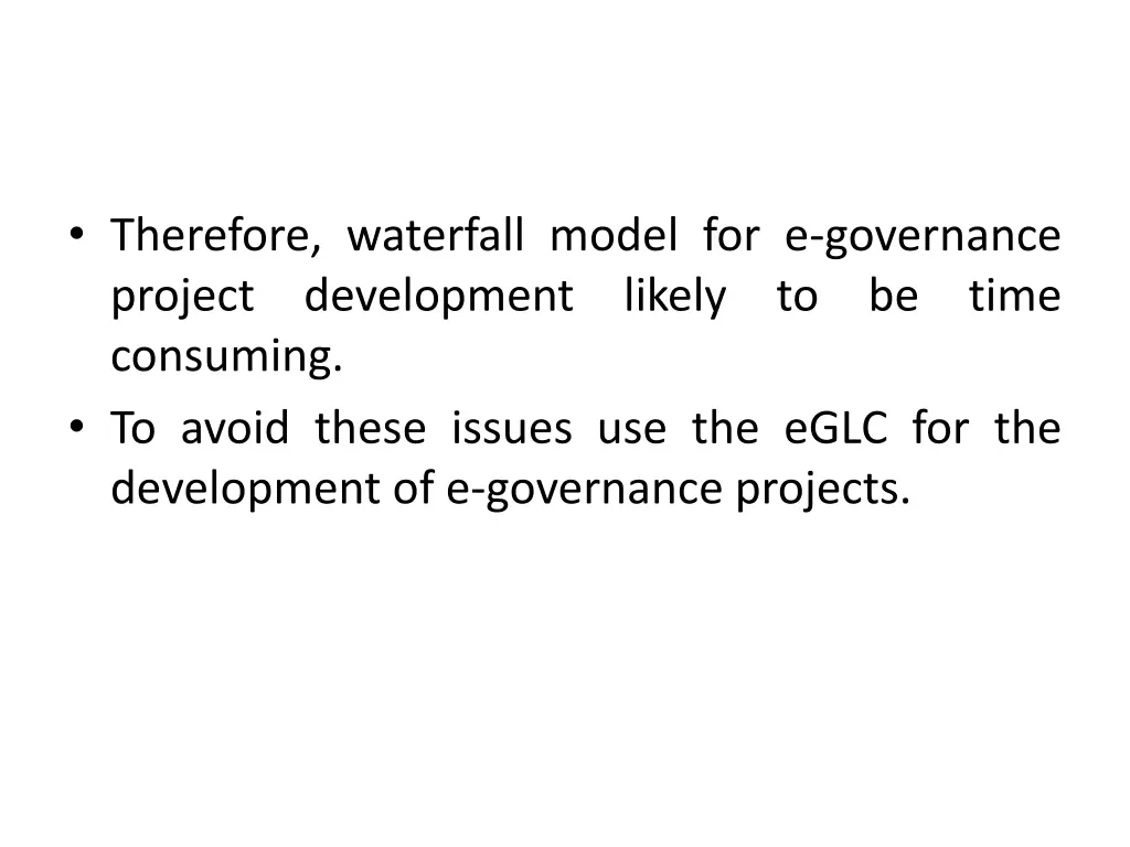 therefore waterfall model for e governance