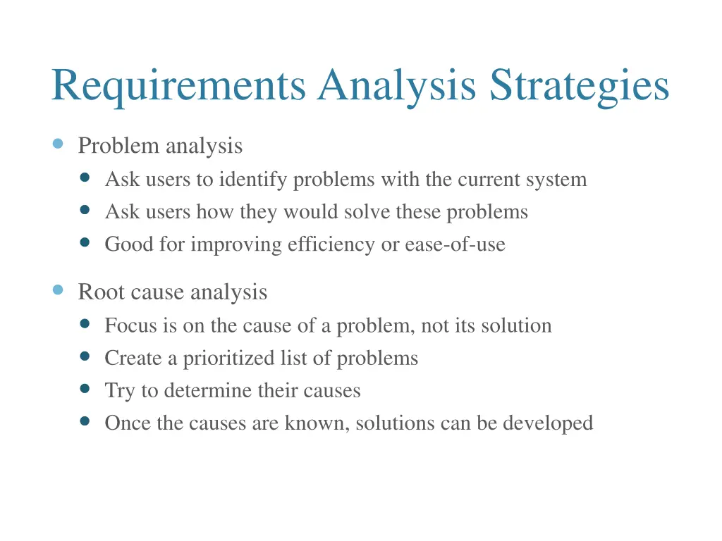 requirements analysis strategies