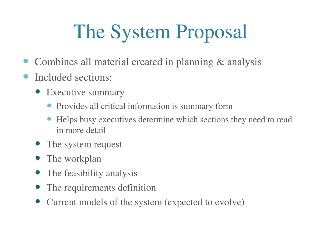 the system proposal