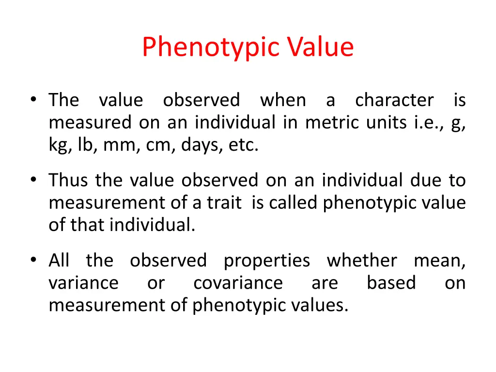 phenotypic value