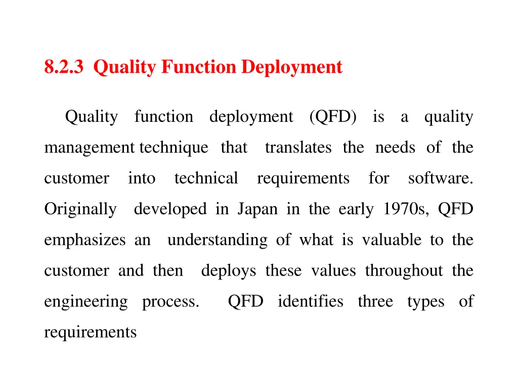 8 2 3 quality function deployment