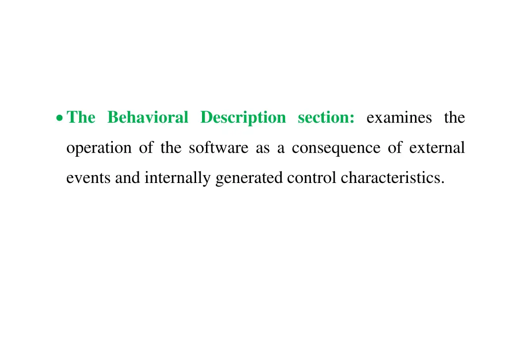 the behavioral description section examines the