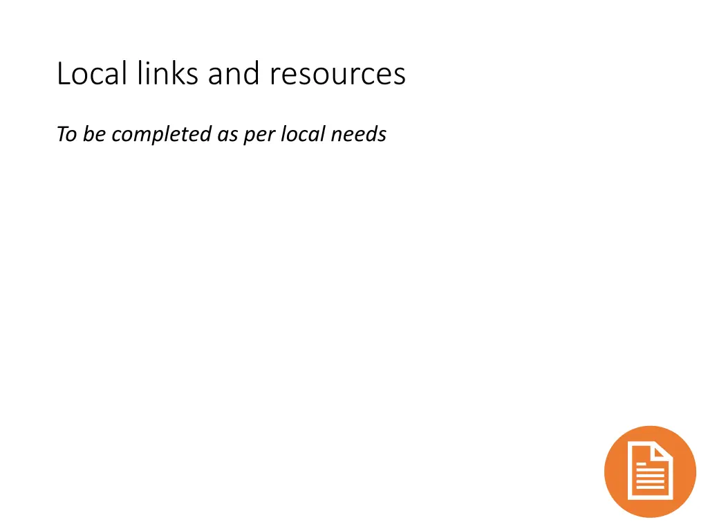 local links and resources