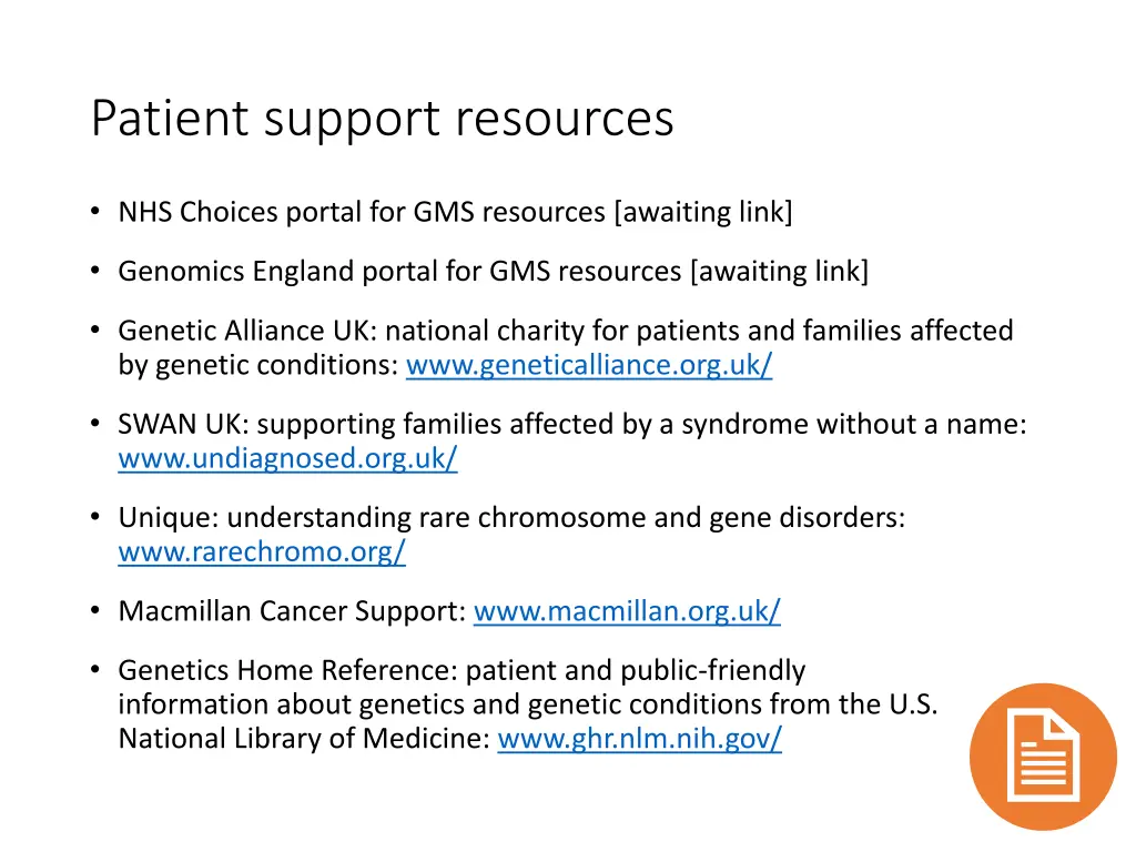 patient support resources