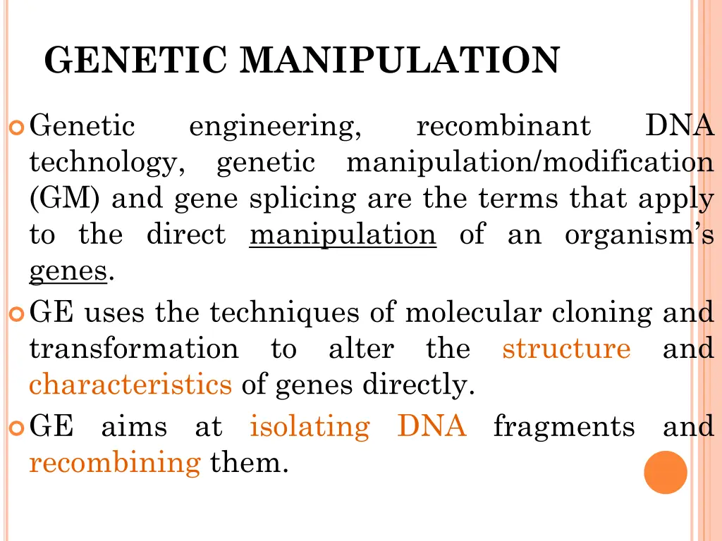 genetic manipulation