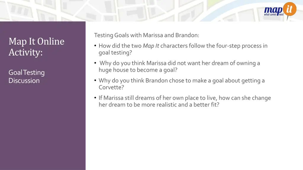 testing goals with marissa and brandon