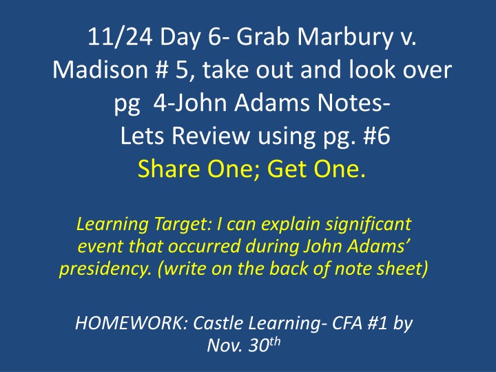 11 24 day 6 grab marbury v madison 5 take