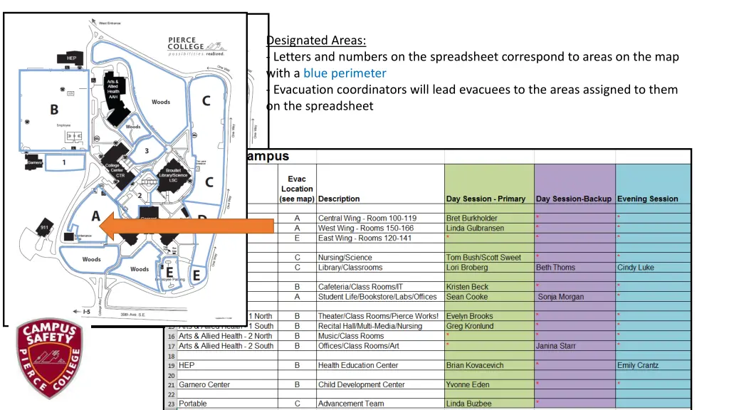 designated areas letters and numbers