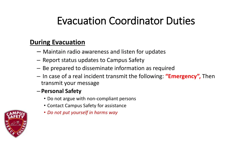 evacuation coordinator duties evacuation 5