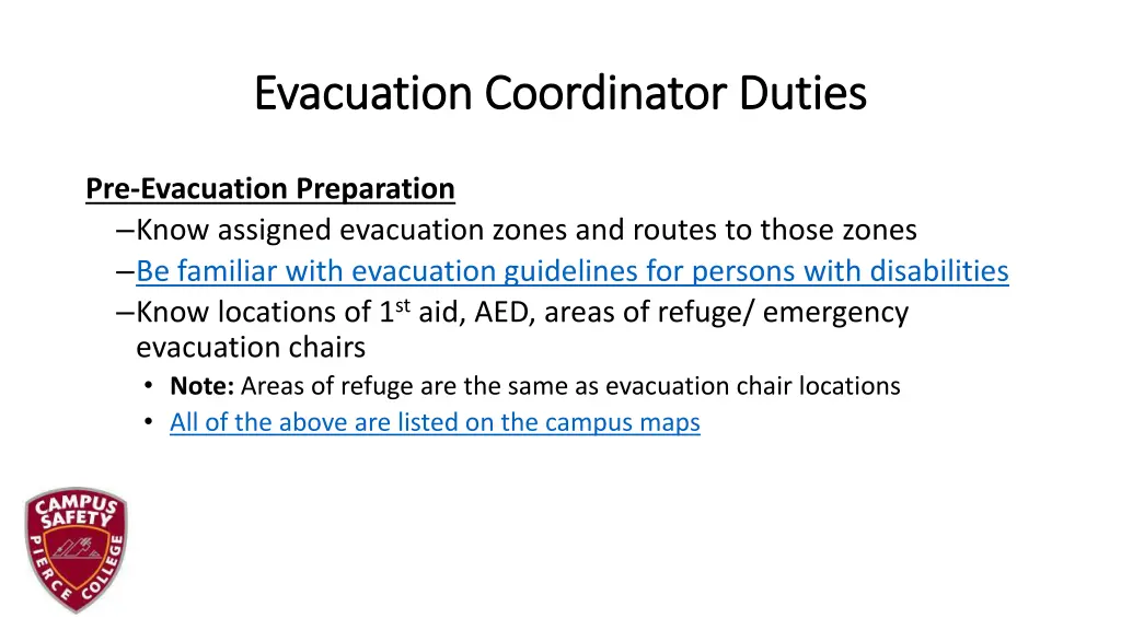 evacuation coordinator duties evacuation