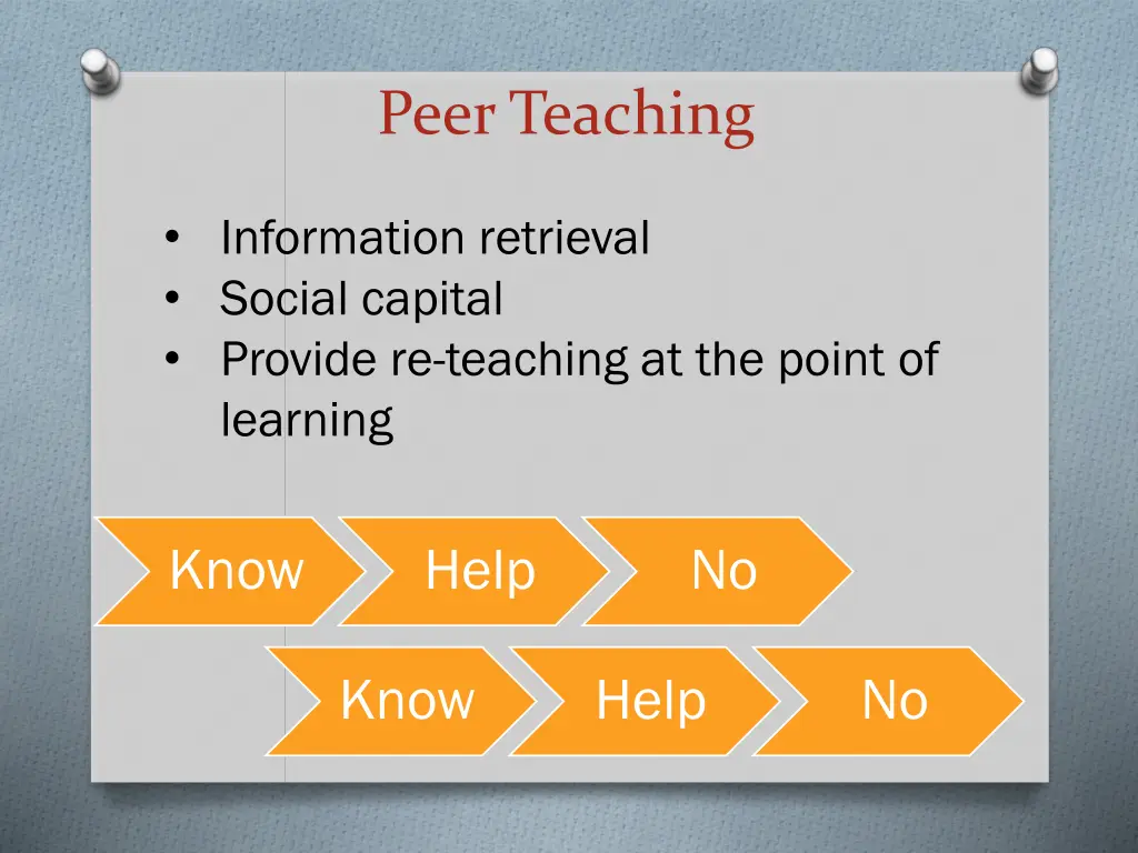 peer teaching