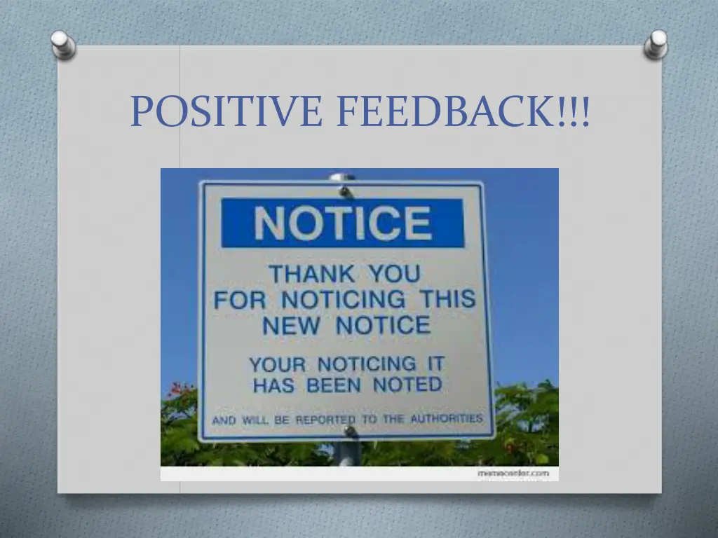 positive feedback