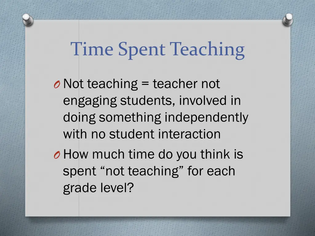 time spent teaching