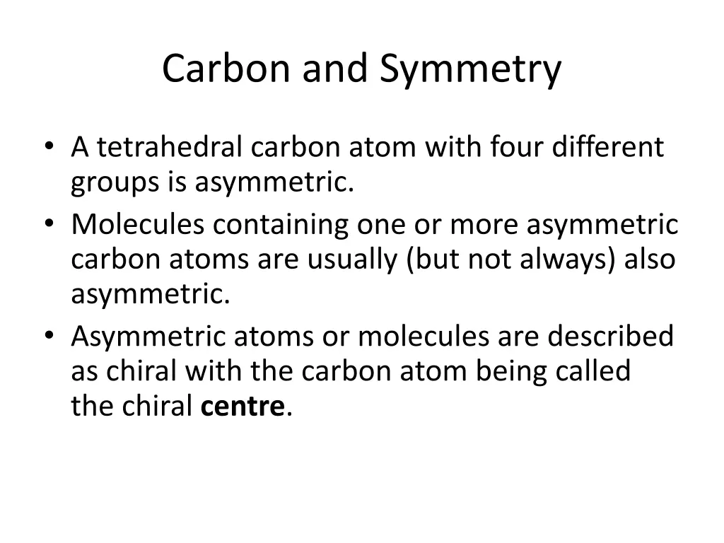 carbon and symmetry