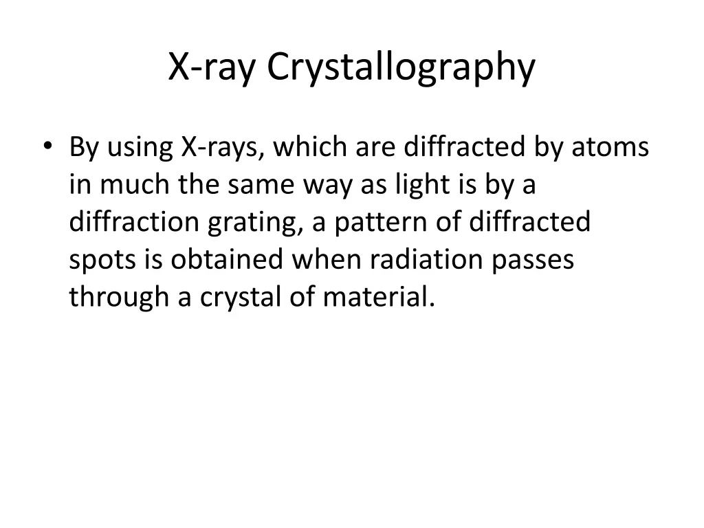 x ray crystallography