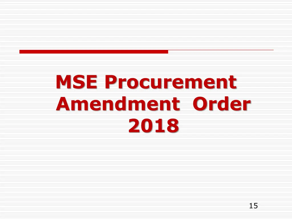 mse procurement amendment order 2018