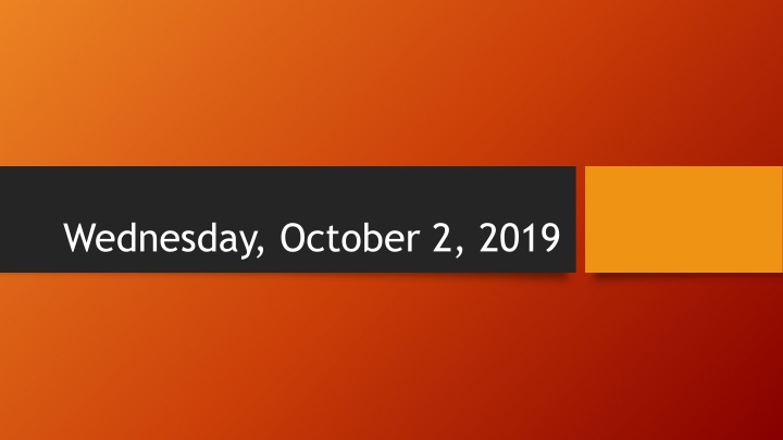 wednesday october 2 2019