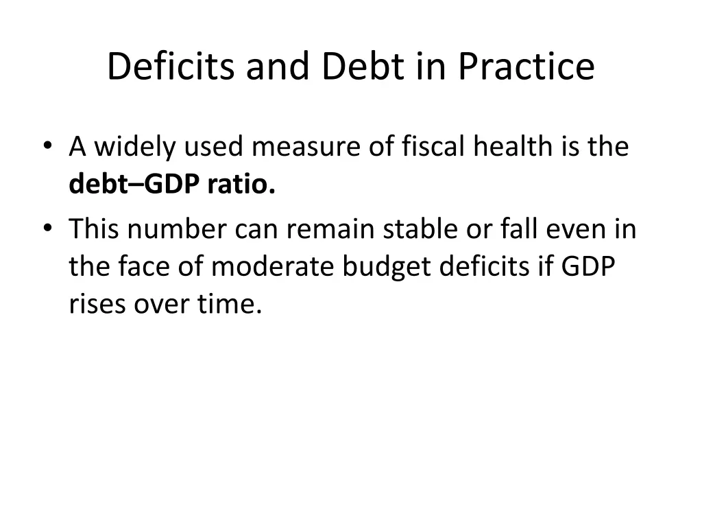 deficits and debt in practice