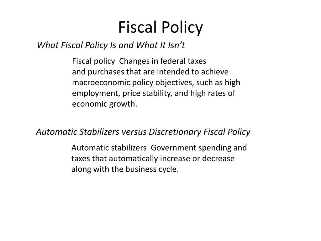 fiscal policy