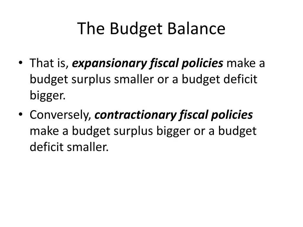 the budget balance