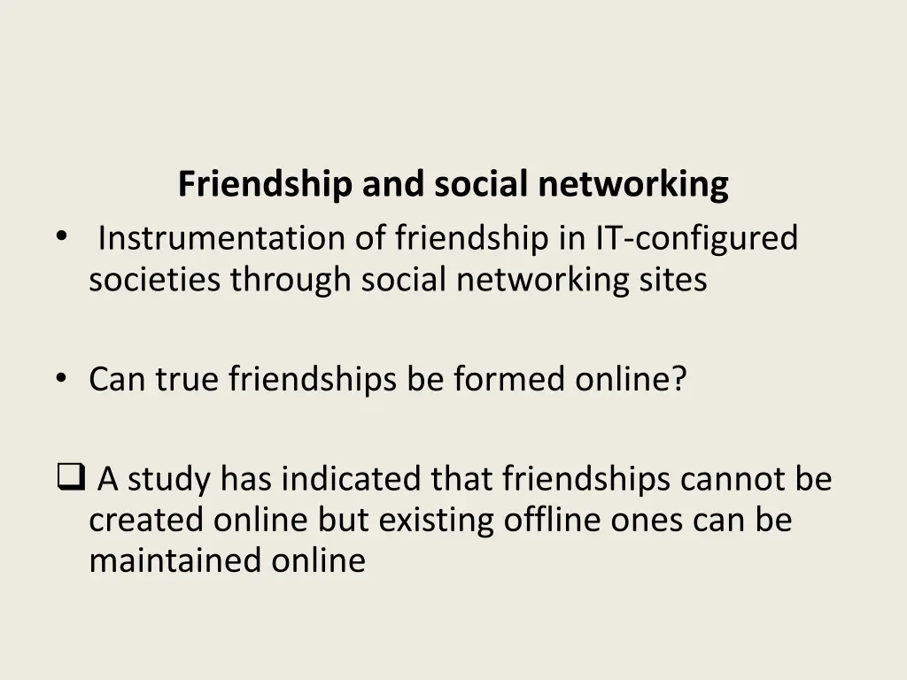 friendship and social networking instrumentation