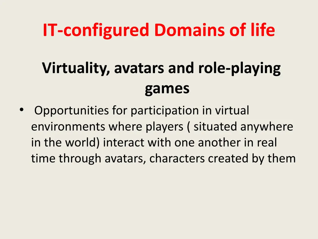 it configured domains of life