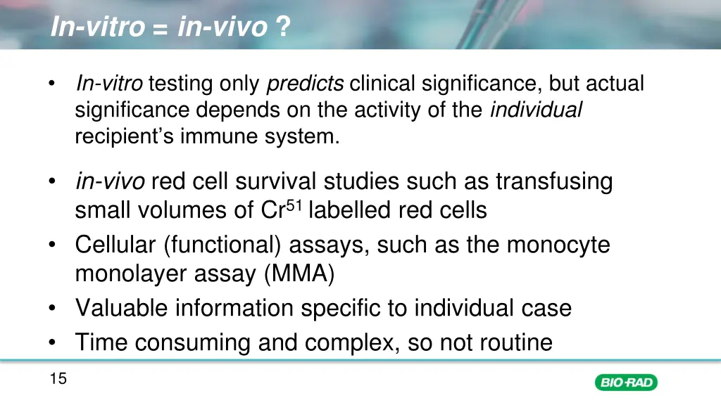 in vitro in vivo