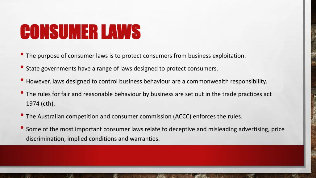 consumer laws consumer laws