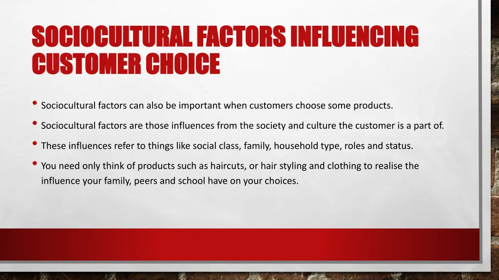 sociocultural factors influencing sociocultural